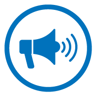 Bullhorn with soundwaves